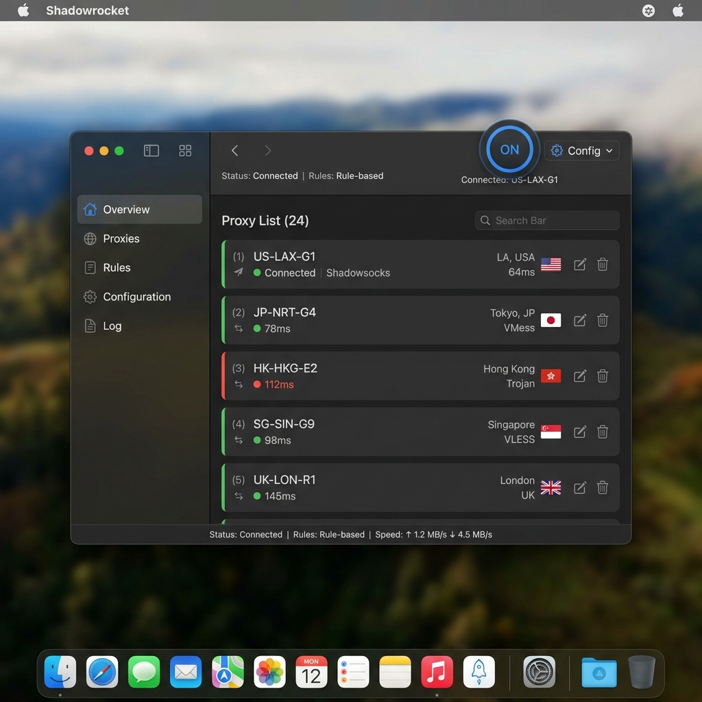Shadowrocket Mac 界面